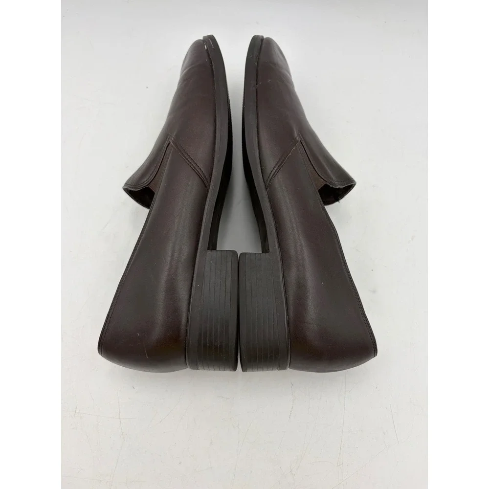 Munro Women 10 Narrow SS Dark Brown Leather Loafers Dress Shoe Low Heel USA EUC